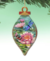 Designocracy Dragonflies And Water Lilies Holiday Ornaments, Set Of 2 In Multi Color