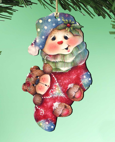 Designocracy Bearly Hanging Holiday Ornaments, Set Of 2 In Multi Color