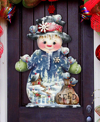 Designocracy Freezing Friends, Frosting Sparkle, Holiday Door Decor In Multi Color