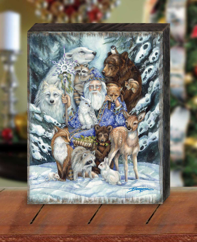 Designocracy Gather In Peace Father Winter Animals Holiday Wall Art In Multi Color