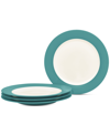 Noritake Colorwave Rim Dinner Plates, Set Of 4 In Turquoise