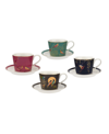 Portmeirion Sara Miller Espresso Cup And Saucer, Set Of 8 In Multi