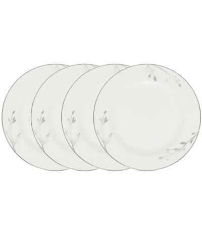 Noritake Birchwood Set Of 4 Bread Butter And Appetizer Plates, Service For 4 In White Platinum