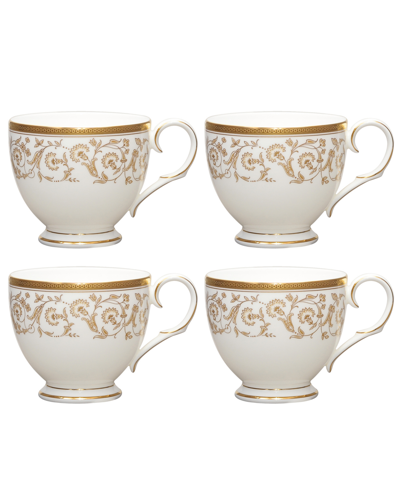 Noritake Summit Gold Set Of 4 Cups, Service For 4 In White