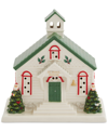 SPODE CHRISTMAS TREE LIGHTED SCHOOL HOUSE FIGURINE