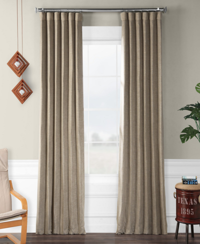 Exclusive Fabrics & Furnishings Blackout Faux Linen Panel, 50" X 96" In Brown