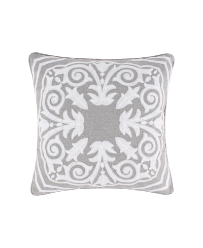 Levtex Mills Waffle Medallion Decorative Pillow, 18" X 18" In Gray