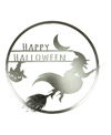 Northlight Flying Witch Happy Halloween Wall Sign, 17" In Silver-tone