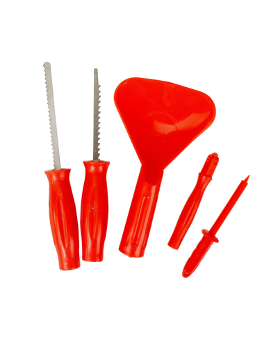 Northlight Pumpkin 5 Piece Carving Set, 10.25" In Orange