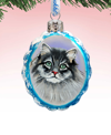 Designocracy Siberian Forest Cat Mercury Holiday Ornament In Multi Color