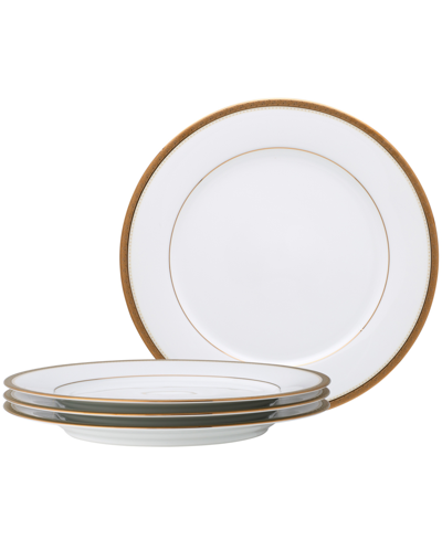 Noritake Charlotta Gold Set Of 4 Dinner Plates, Service For 4 In White And Gold-tone