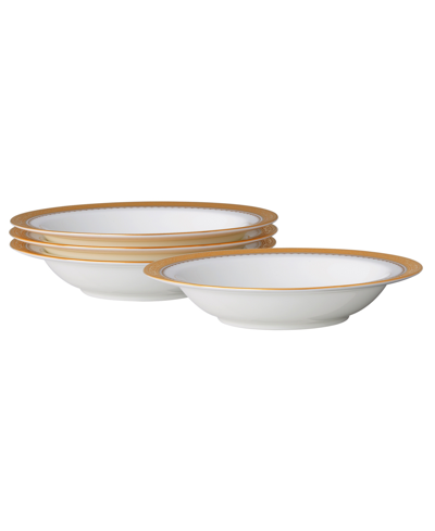 Noritake Odessa Gold Set Of 4 Fruit Bowls, Service For 4 In White