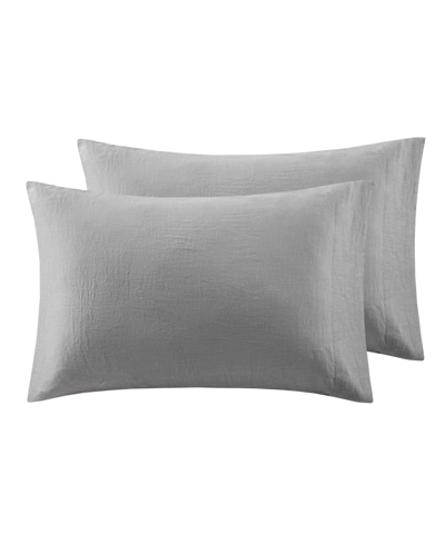 Madison Park Pre-washed Pillowcase Pair, Standard In Gray