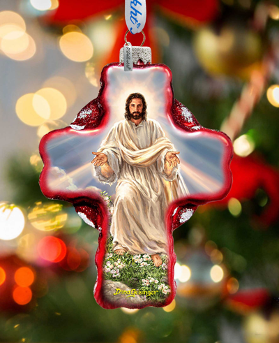 G.debrekht Jesus Resurrections Icon Cross Holiday Ornament In Multi Color