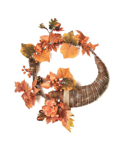 Northlight Pine Cones Floral Thanksgiving Wreath Unlit, 20" In Brown