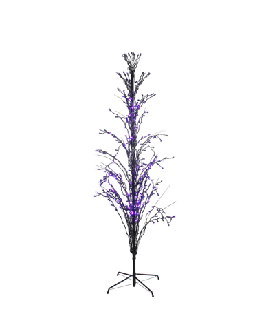Northlight Pre-lit Cascade Outdoor Halloween Twig Tree Lights, 4' In Black