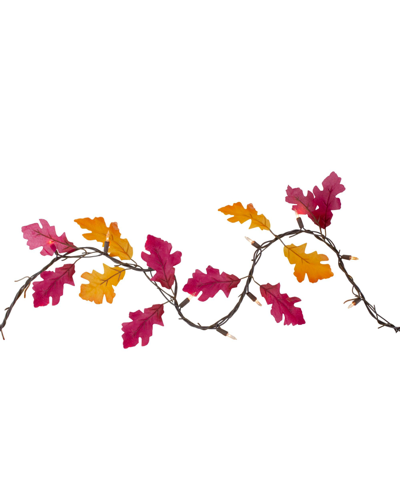 Northlight Fall Harvest Leaves 35 Piece Mini Light Garland With 8.75' Wire Set In Red