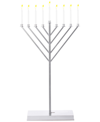 Vintiquewise Coated Hanukkah Menorah For Synagogue, Large In Silver-tone