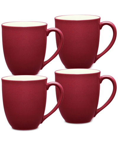 Noritake Colorwave Mugs 12-oz, Set Of 4 In Raspberry