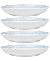 Noritake Hammock "dots" Dinner Bowls, Set Of 4 In Blue