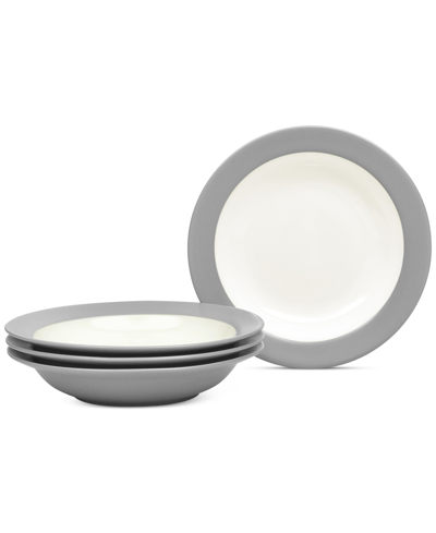 Noritake Colorwave Pasta/rim Soup Bowls 20 Oz, Set Of 4 In Slate