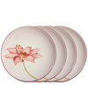 Noritake Colorwave Floral Accent Plates, Set Of 4 In Raspberry