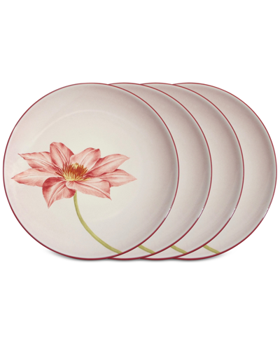 Noritake Colorwave Floral Accent Plates, Set Of 4 In Raspberry