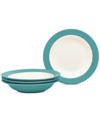 Noritake Colorwave Curve Set Of 4 Soup/cereals, 7", 22 Oz. In Turquoise