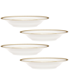 Noritake Charlotta Gold Set Of 4 Rim Soup Bowls, Service For 4 In White And Gold-tone
