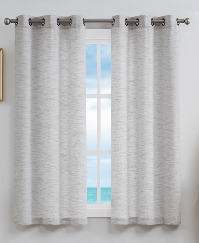Nautica Julius Light Filtering Textured Grommet Window Curtain Panel Set, 38" X 63" In Gray