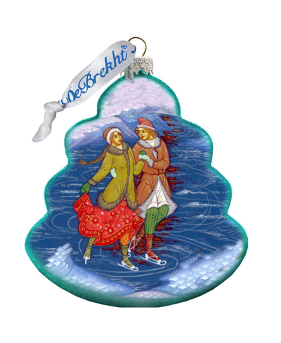 G.debrekht Palekh Skating Couple Holiday Ornament In Multi Color