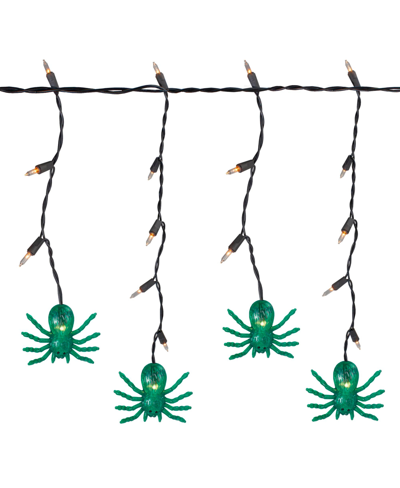 Northlight Spider Halloween 35 Piece Icicle Lights With 3' Wire Set In Green