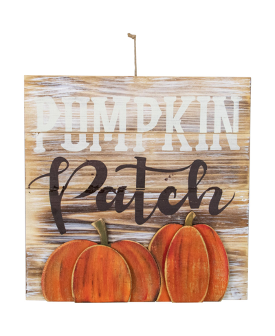 Northlight Pumpkin Patch Fall Harvest Wooden Wall Sign, 12" In Orange