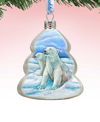 Designocracy Polar Bears Family Mercury Holiday Ornament In Multi Color