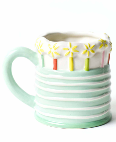 Happy Everything By Laura Johnson Sparkle Cake Shaped Mug 16 oz In Mint