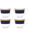 Noritake Odessa Cobalt Gold Set Of 4 Cups, Service For 4 In Blue