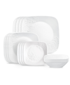 Corelle Cherish Square 16 Pc. Dinnerware Set, Service For 4 In White