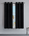 JUICY COUTURE FAUX SUEDE SOLID THERMAL WOVEN ROOM DARKENING GROMMET WINDOW CURTAIN PANEL SET, 38" X 63"