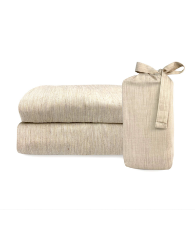 Bedvoyage Melange 2-piece Pillowcases Set, Queen In Sand