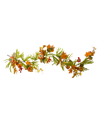 Northlight Pumpkins And Berries With Leaves Artificial Thanksgiving Garland Unlit, 5' X 10" In Orange