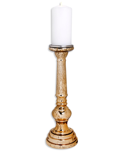 Home Essentials Mercury Pillar Candlestick, 15.5" In Gold-tone