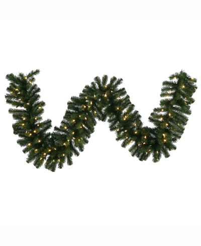 Vickerman 9' Douglas Fir Artificial Christmas Garland With 100 Warm White Led Lights In Green