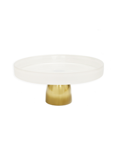 Classic Touch Glass Cake Plate On Stem In White