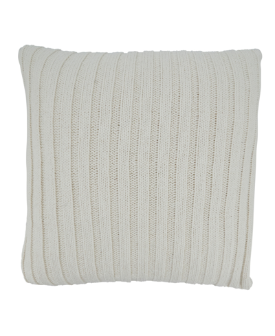 Saro Lifestyle Knit Decorative Pillow, 20" X 20" In Ivory