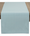 Saro Lifestyle Table Runner With Stitched Line Design, 54" X 16" In Aqua