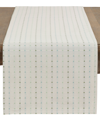 Saro Lifestyle Table Runner With Stitched Line Design, 54" X 16" In White