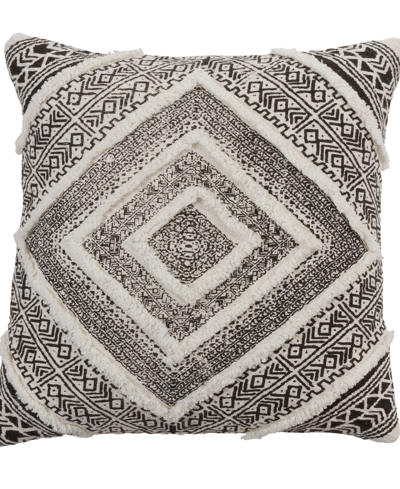 Saro Lifestyle Embellished Diamond Decorative Pillow, 18" X 18" In Black