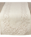 Saro Lifestyle Table Runner With Embroidered Border, 54" X 16" In Natural