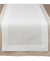 Saro Lifestyle Table Runner With Double Layer Design, 54" X 18" In Ivory