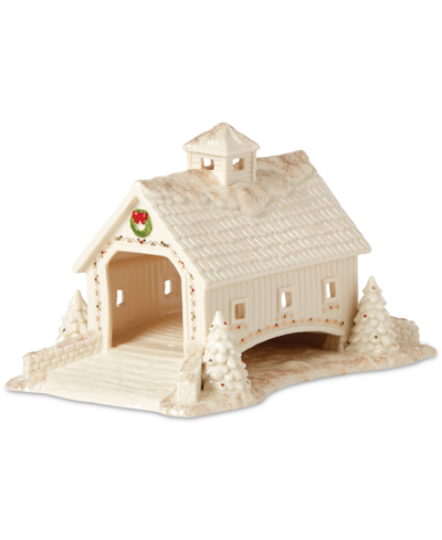 Lenox Mistletoe Park Covered Bridge In Multi And Ivory